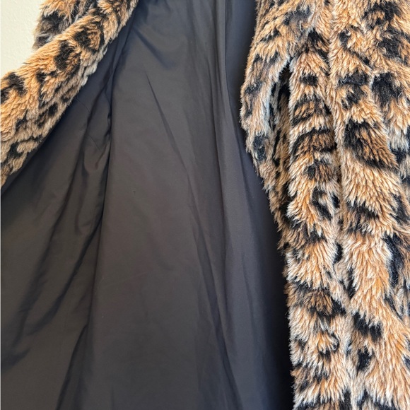 Free People Leopard Faux Fur Teddy Jacket Oversized Small - Picture 11 of 11